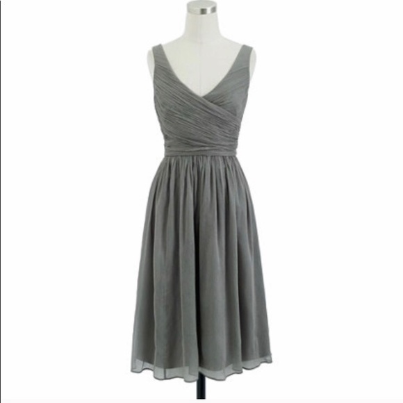 J. Crew Dresses & Skirts - J Crew Heidi Bridesmaid Dress Gray Chiffon Size 6